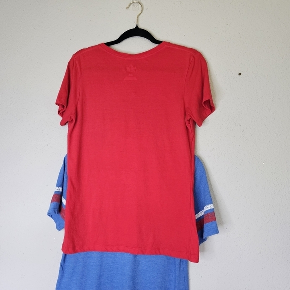Texas Rangers Lot of 2 Womens Tee Shirts Blue Red Baseball Fan Size M Medium - Picture 8 of 8